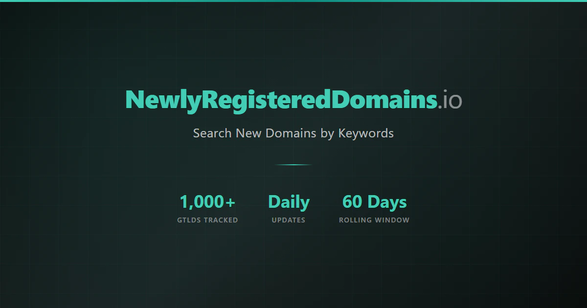 NewlyRegisteredDomains.io 대표 미리보기