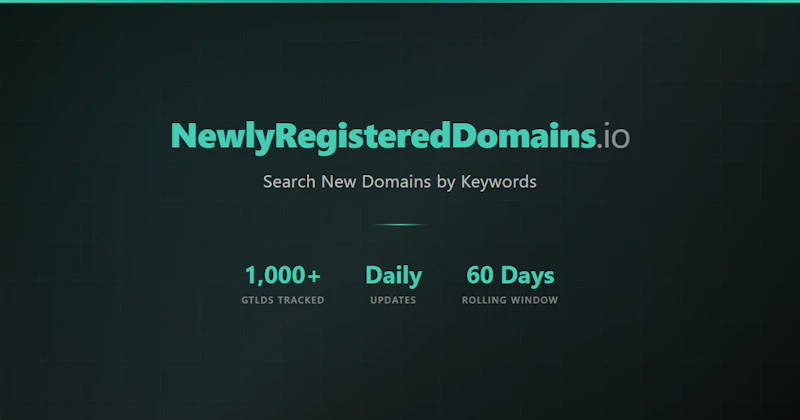 NewlyRegisteredDomains.io screenshot 1