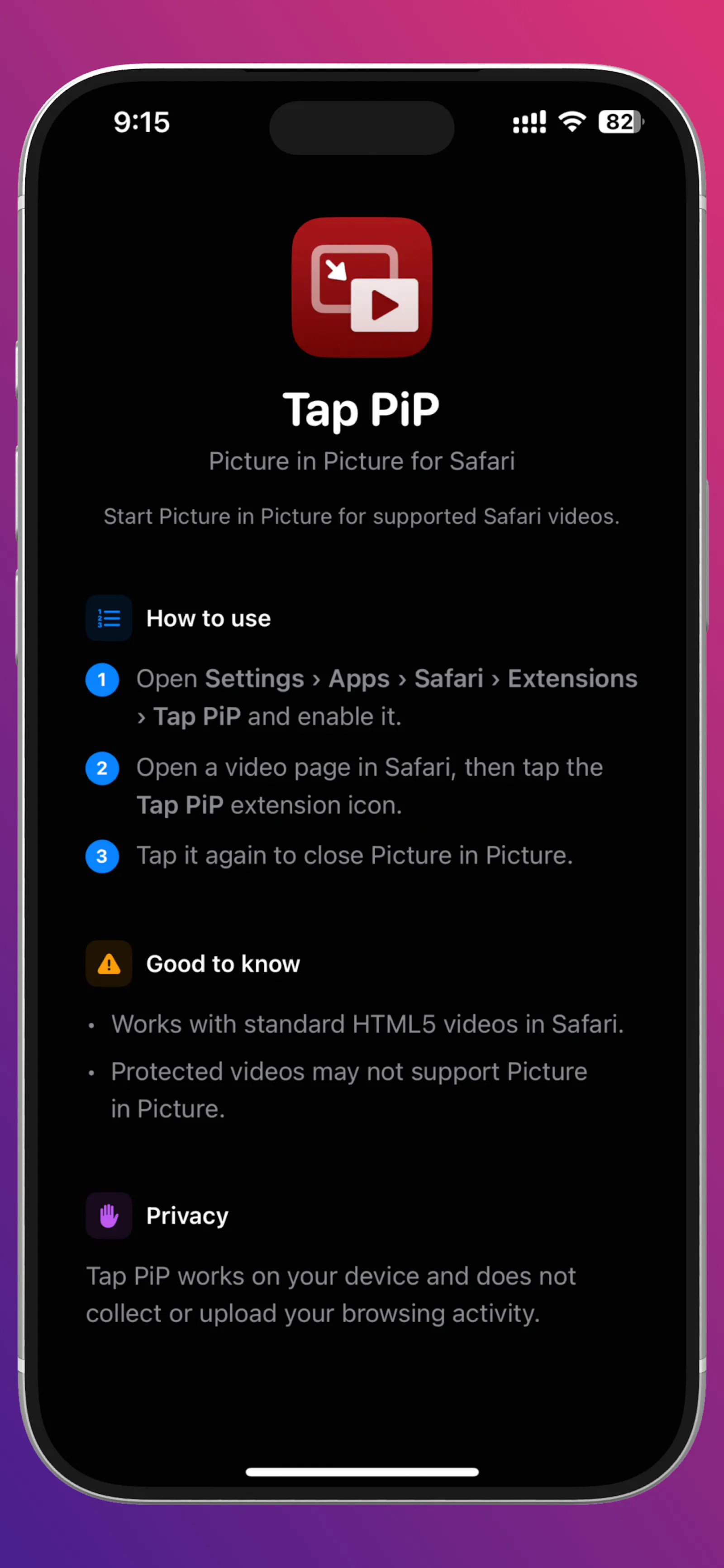 Tap PiP  screenshot 2