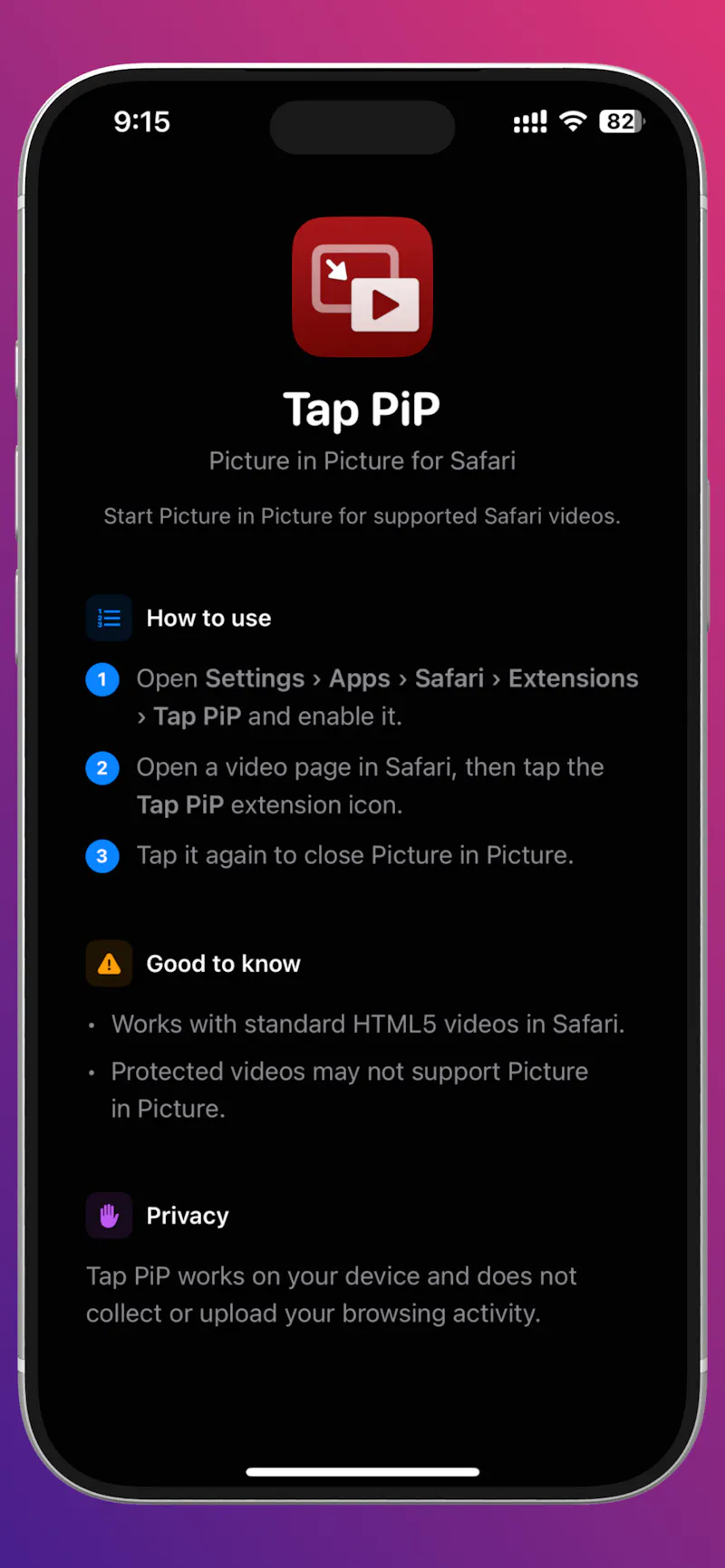 Tap PiP  screenshot 2