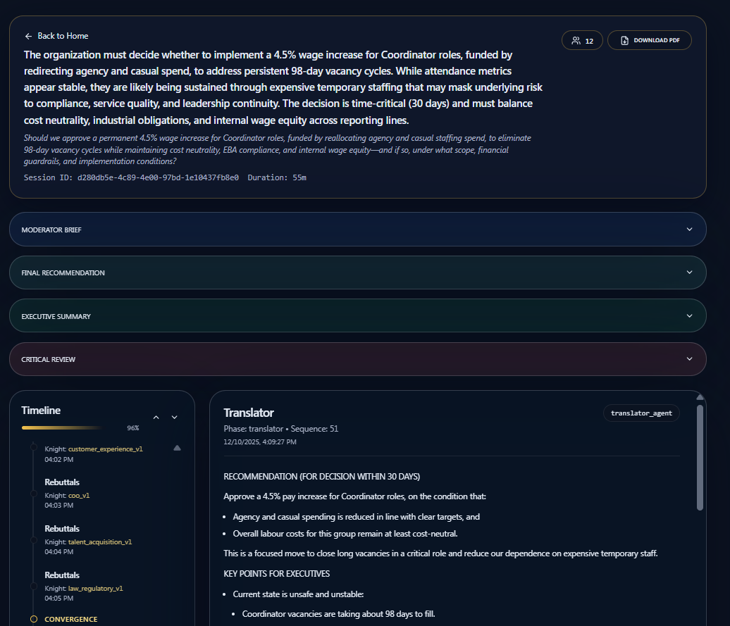 Crucible - Your AI Braintrust - Screenshot 3 showing product features and functionality