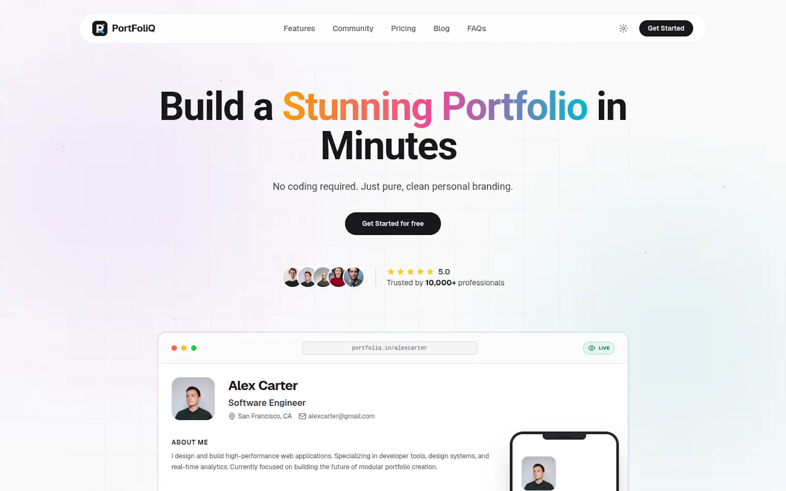 PortFoliQ screenshot 1