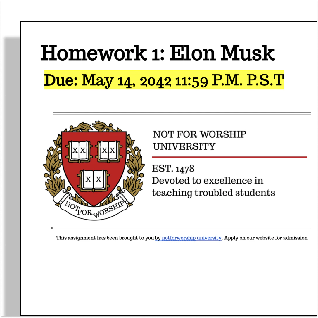 Elon Musk's Homework