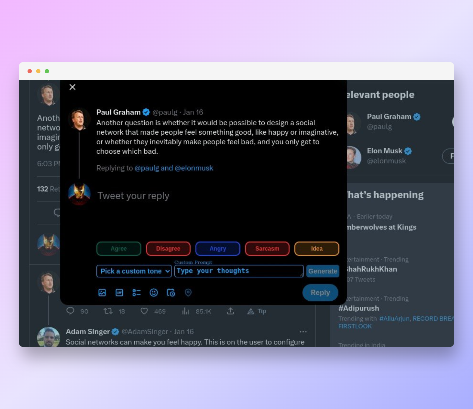 Reacti.ai - AI สำหรับการตอบกลับ Twitter - สัมผัสกับสังคมระดับต่อไปพร้อมคำตอบที่ขับเคลื่อนด้วย AI media 2
