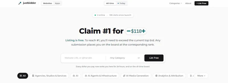 Justbidder screenshot 1