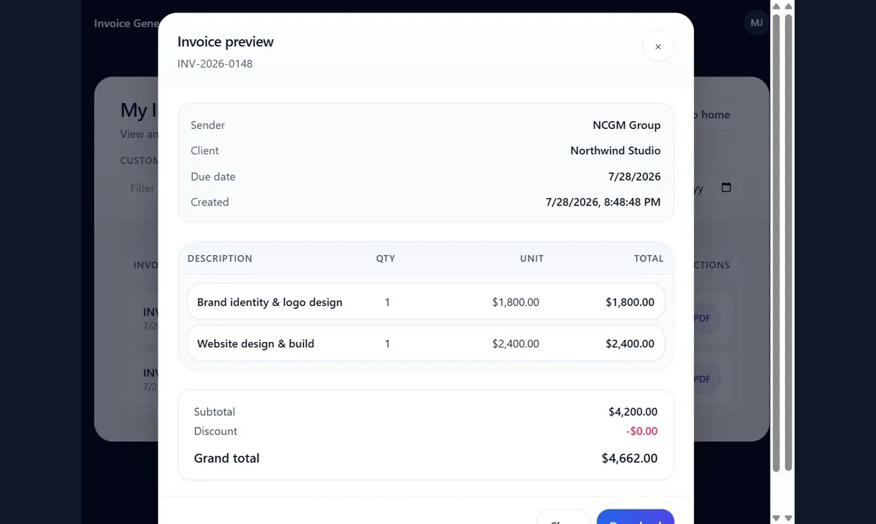 Invoice Generator gallery image