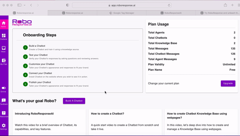 Roboresponseai - AI chatbot SaaS, แชทสดที่กำหนดเองสำหรับเว็บไซต์ของคุณ media 1