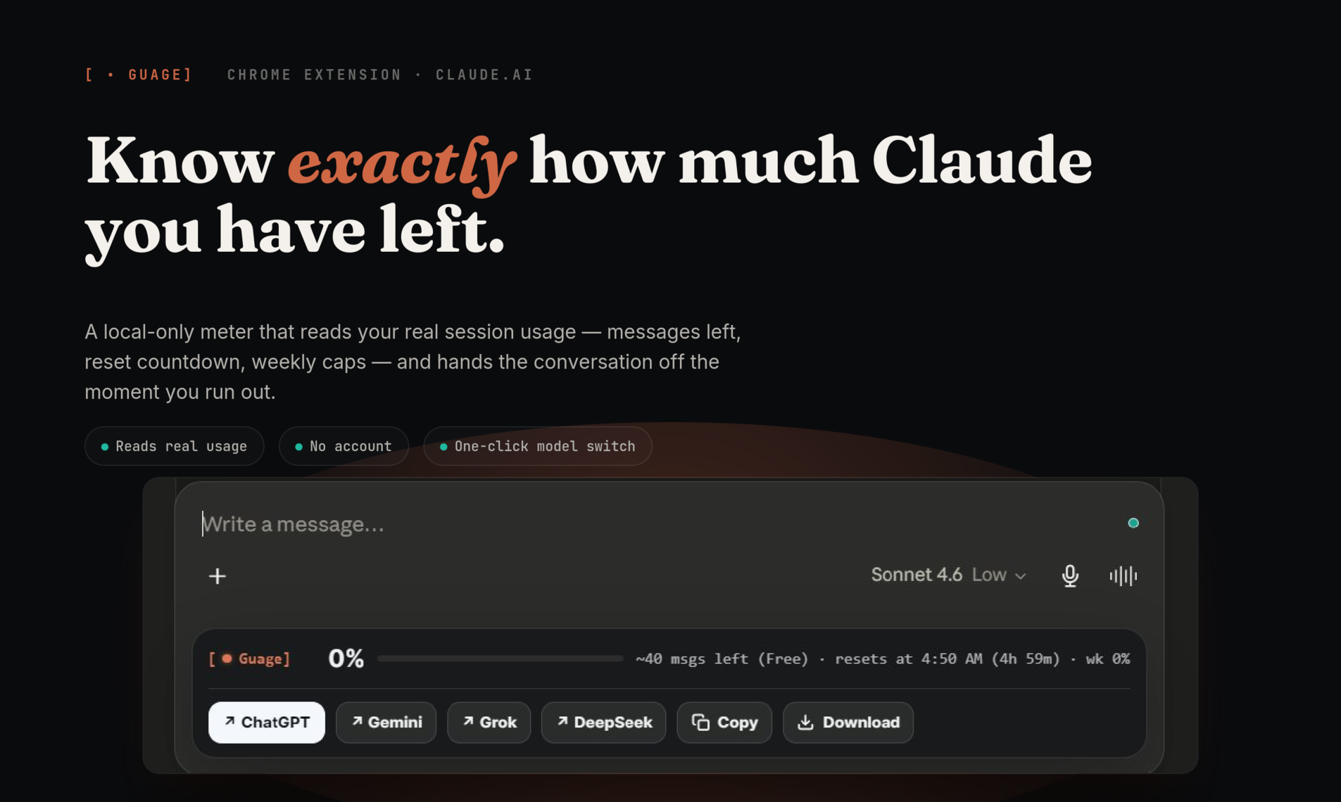 Guage — Claude usage tracker gallery image