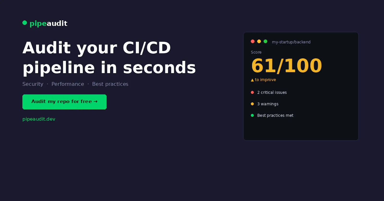 PipeAudit screenshot 1