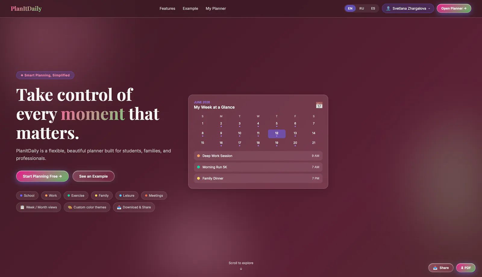 PlanItDaily — Your Smart Life Planner screenshot 1
