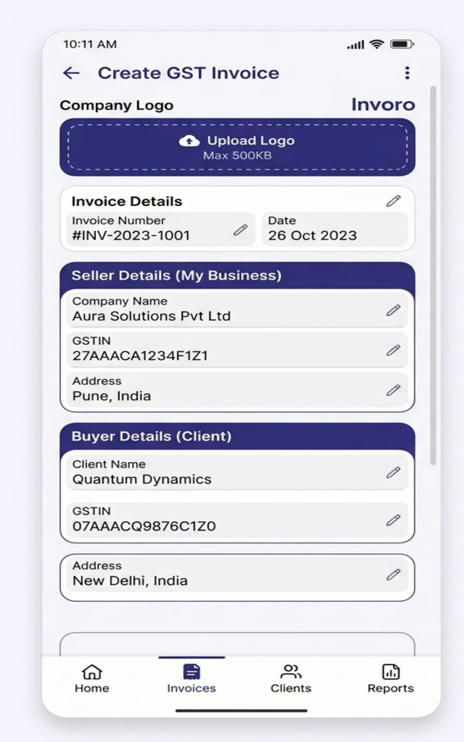 Invoro- Premium GST Billing & Invoicing screenshot 4