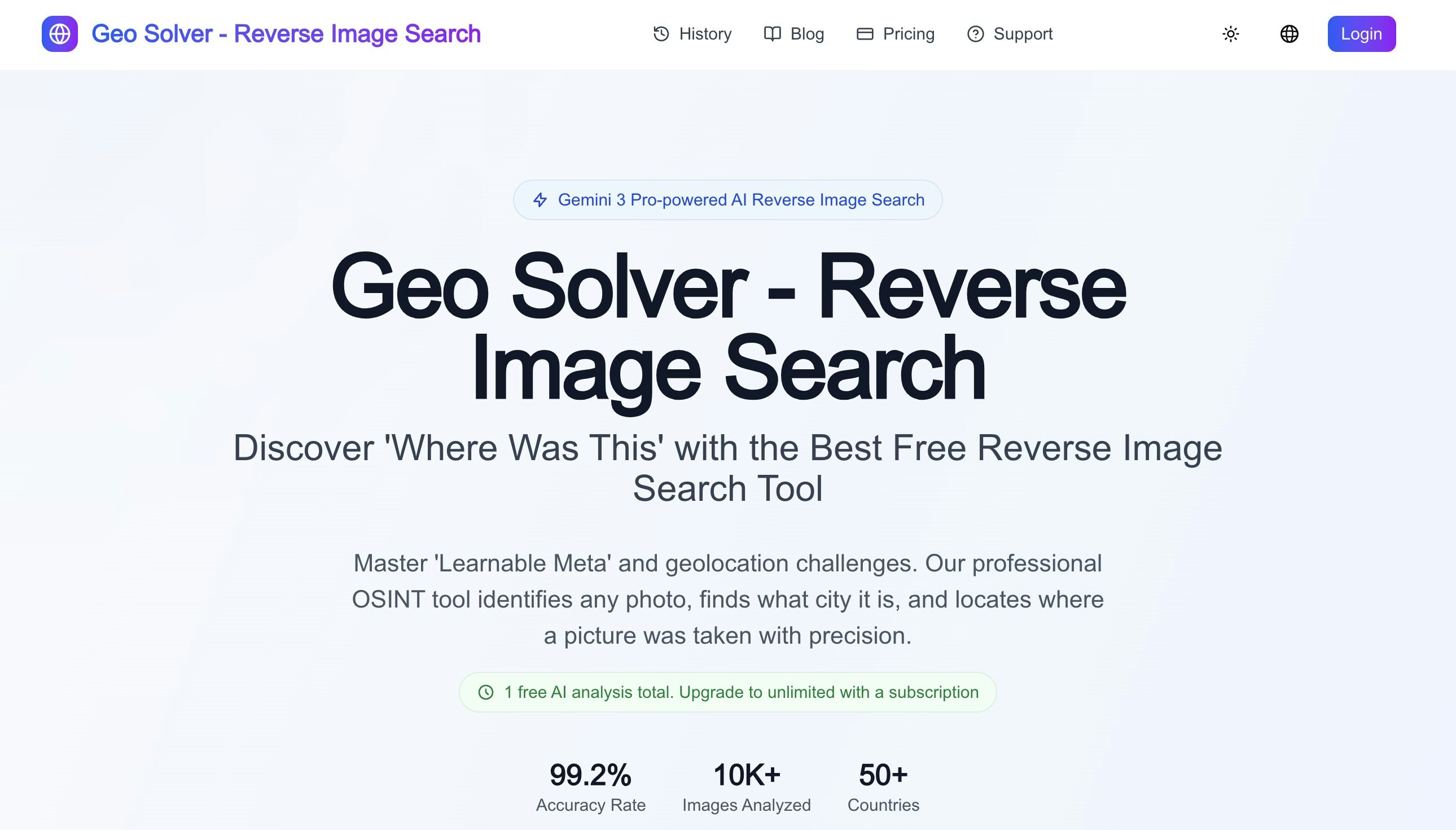 Reverse Image Location - Main product screenshot demonstrating key features and user interface