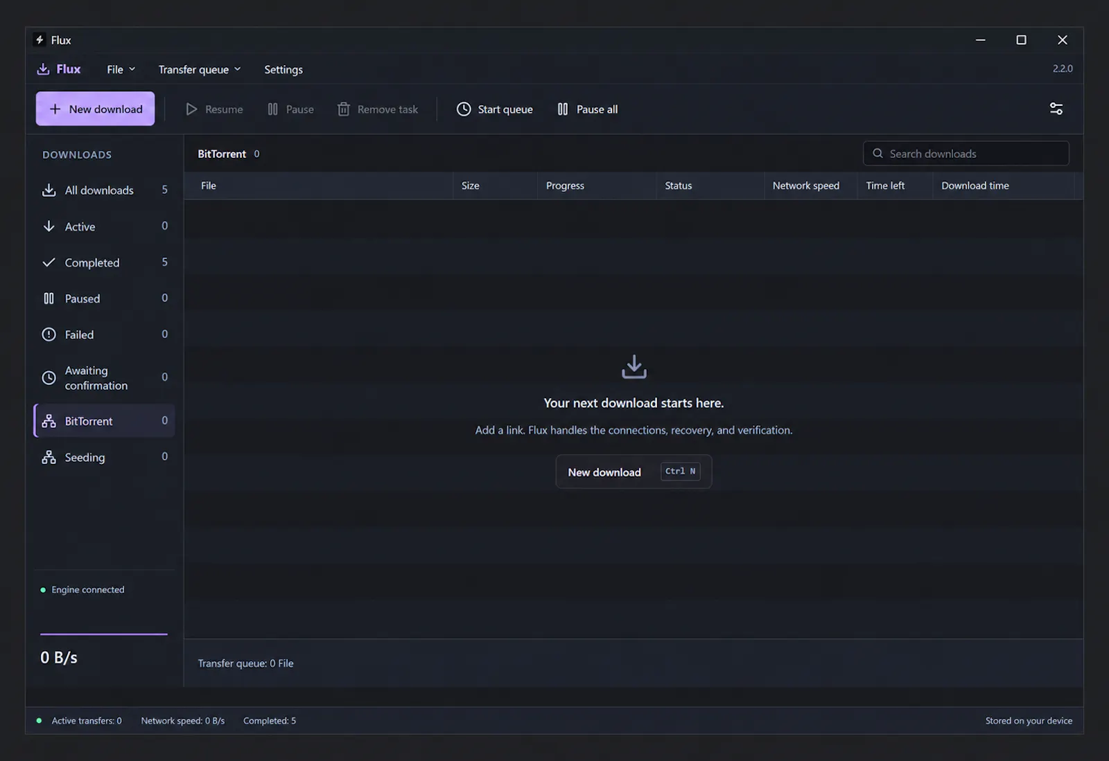 Flux Download Manager screenshot 1
