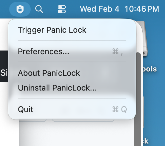 PanicLock - Main product screenshot demonstrating key features and user interface