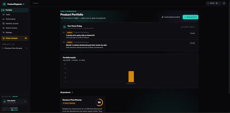 Product Playbook  screenshot 2