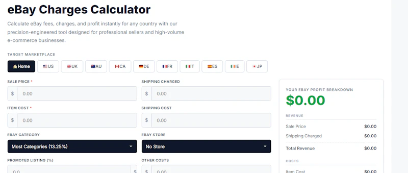 ebay charges calculator screenshot 1
