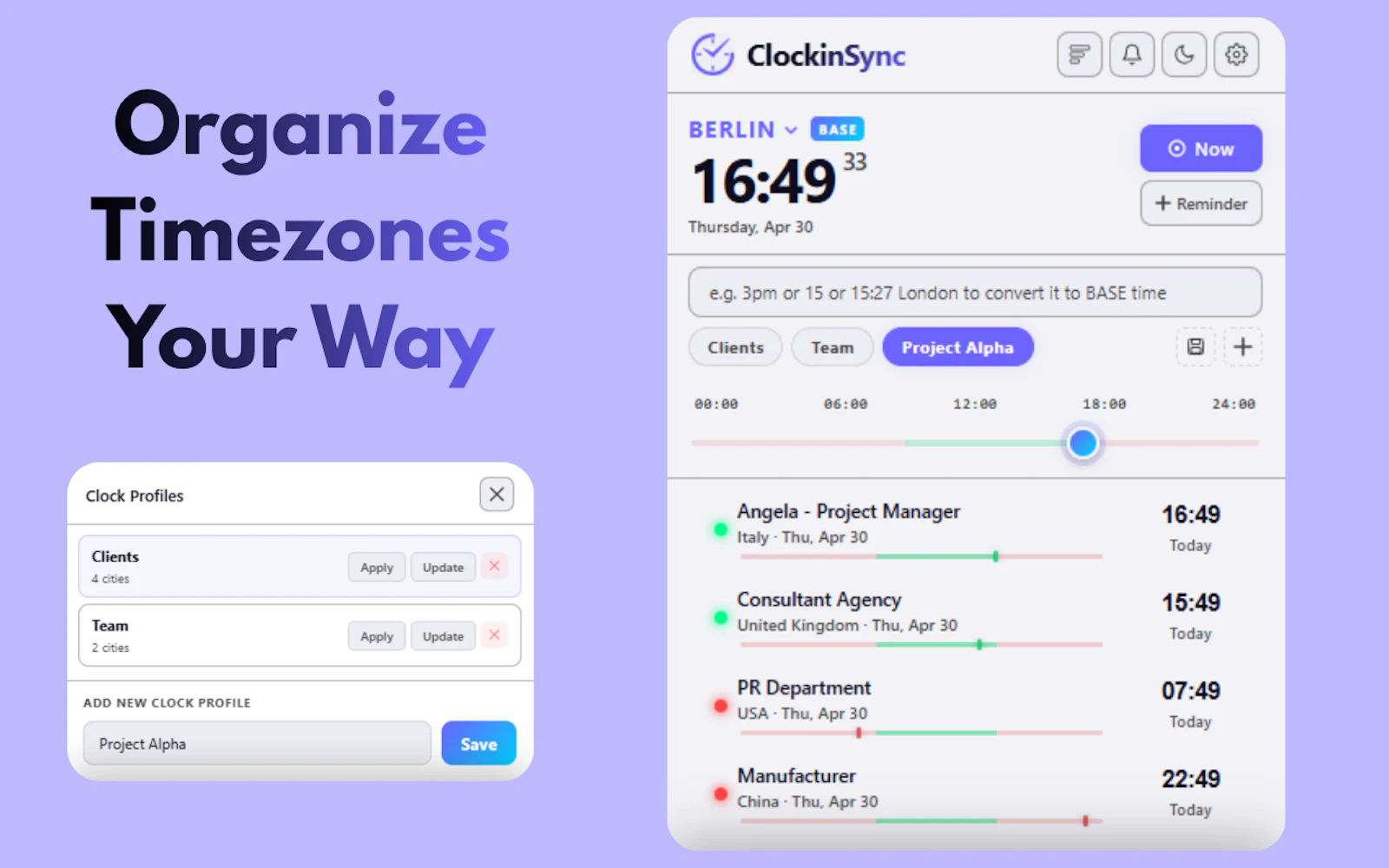ClockinSync - Smart Timezone Extension screenshot 3