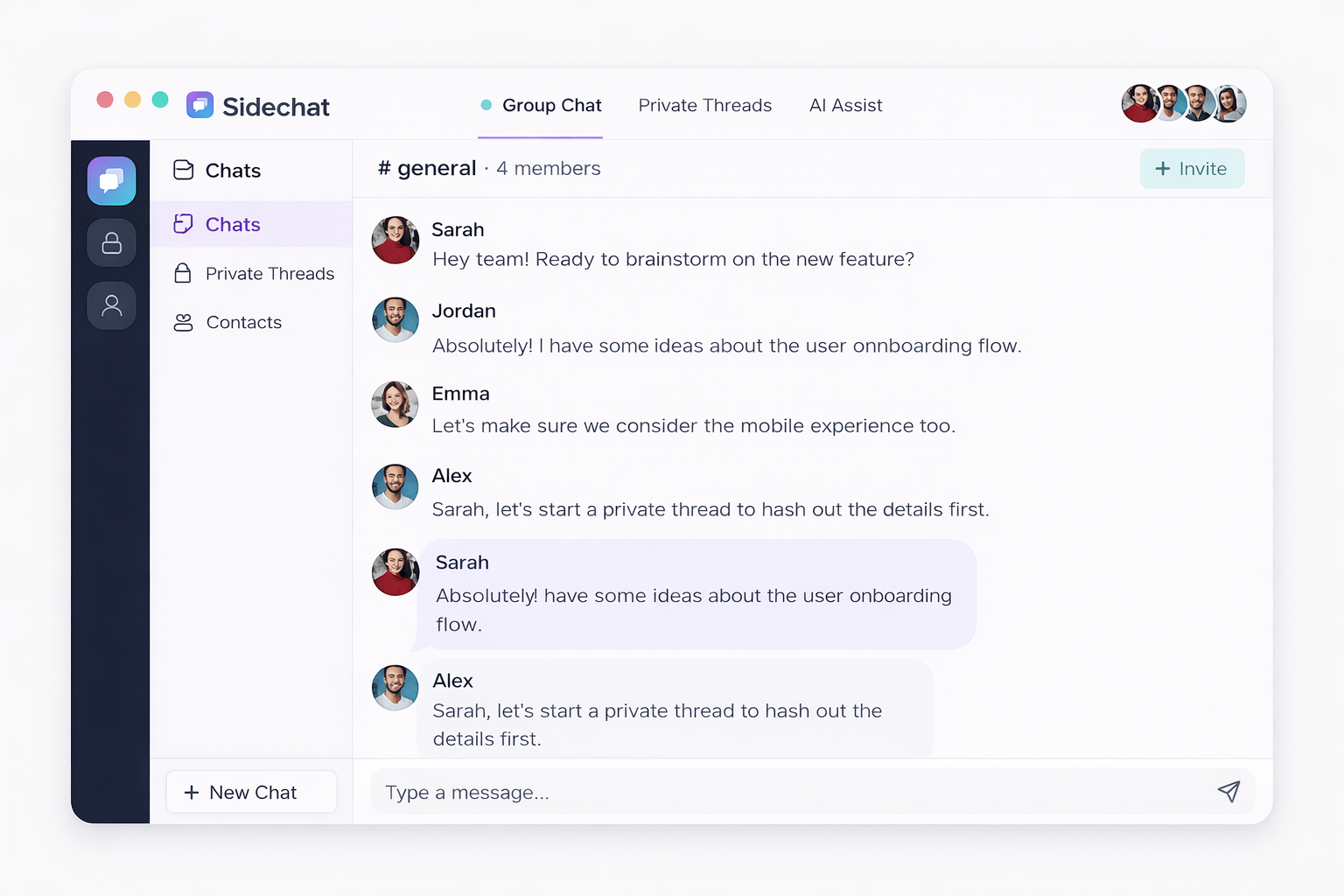 Sidechat - Screenshot 3 showing product features and functionality