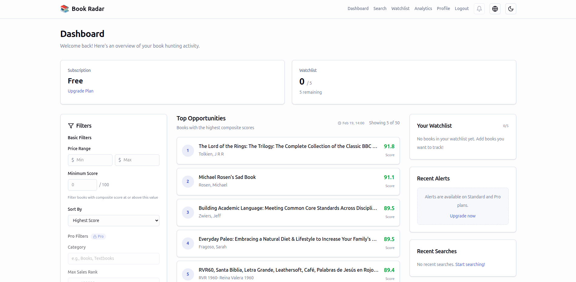 Book Radar - Screenshot 2 showing product features and functionality
