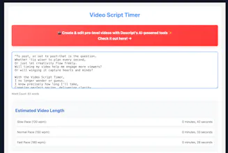 Free Video Script Timer gallery image