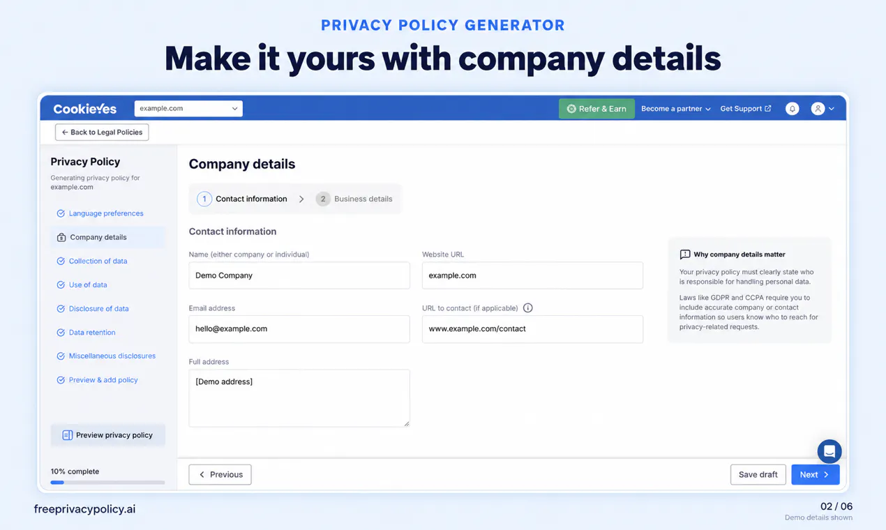 PrivacyPolicy Generator by CookieYes gallery image