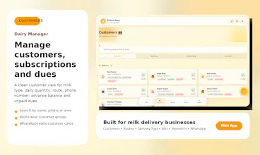 Dairy Manager — Milk Delivery Mini App gallery image