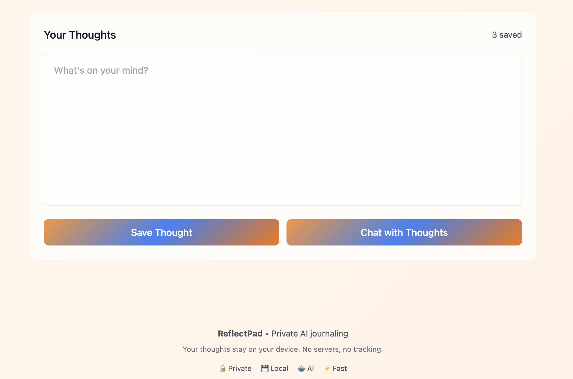 Média ReflectPad - Votre journal AI personnel - Vos pensées.Votre navigateur.Rien d'autre. 3
