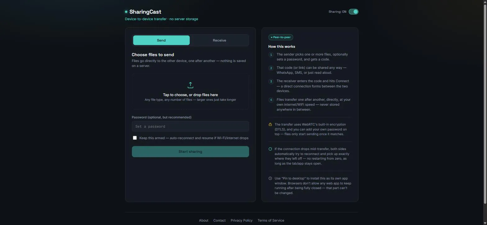 SharingCast — Secure Peer File Transfer gallery image