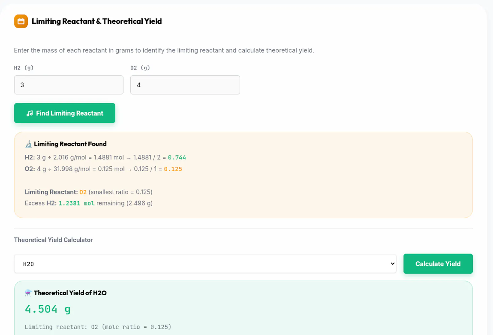 Stoichiometry Equation Balancer screenshot 3