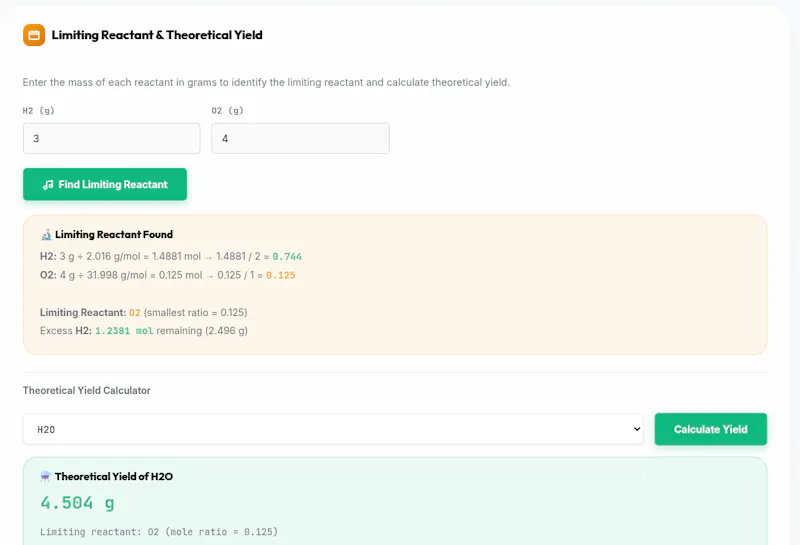 Stoichiometry Equation Balancer screenshot 3