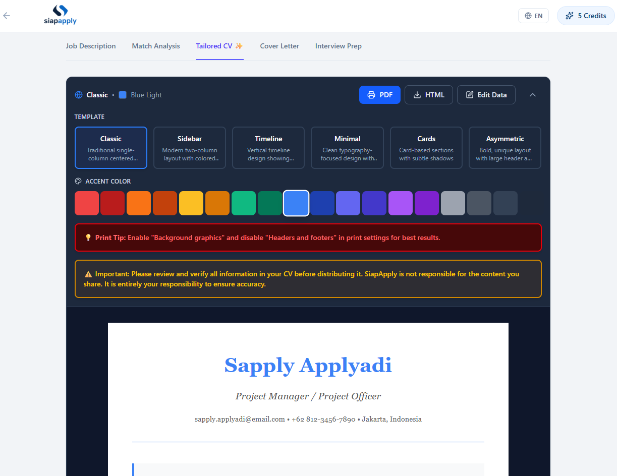 SiapApply - Screenshot 3 showing product features and functionality