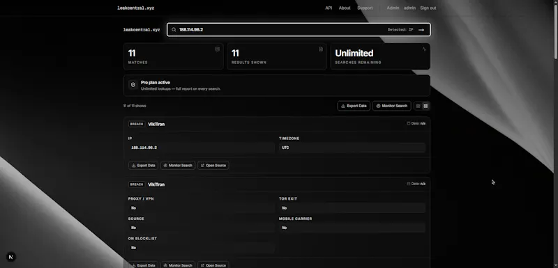 leakcentral screenshot 1