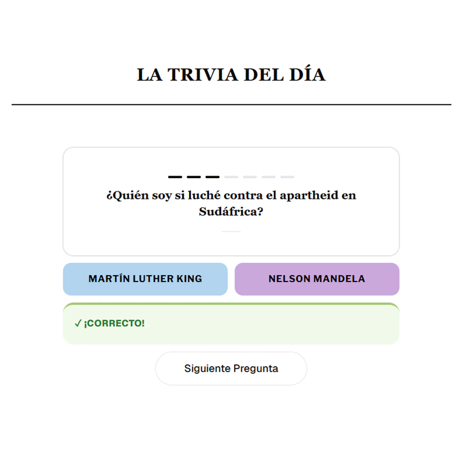 ¡La trivia del día! screenshot 2