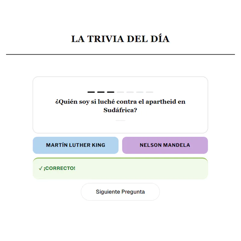 ¡La trivia del día! screenshot 2