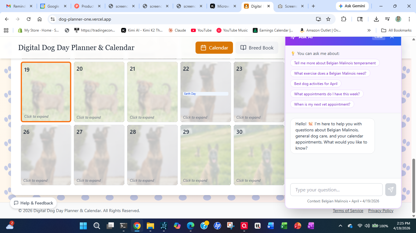 Digital Dog Day Planner & Calendar gallery image