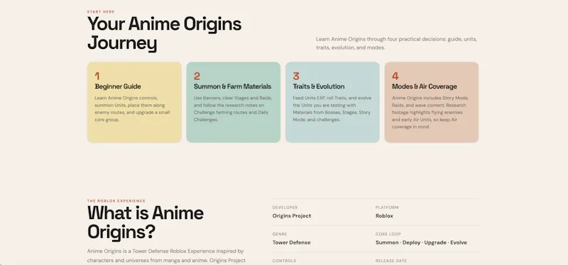 Anime Origins Wiki screenshot 3