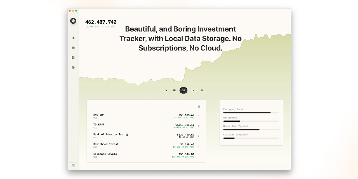 startuptile Wealthfolio-A boring Local first desktop Investment Tracking app