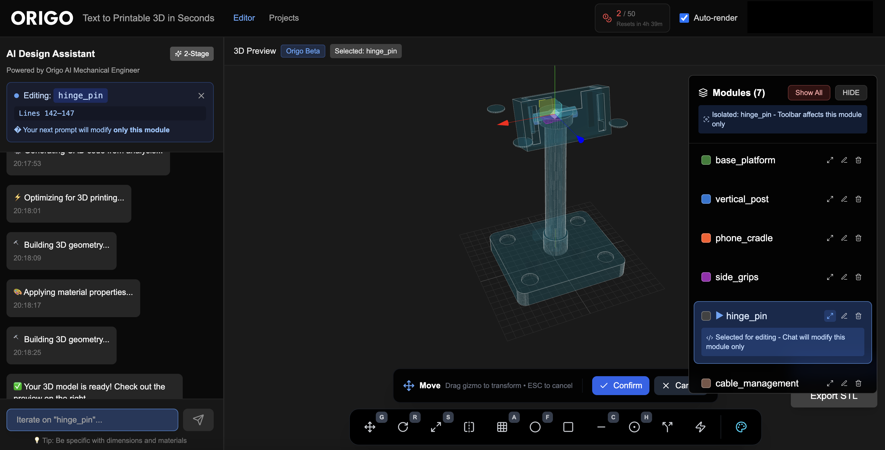 ORIGO | Text to CAD - Screenshot 2 preview
