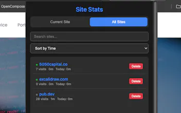chrome-site-stats browser extension gallery image