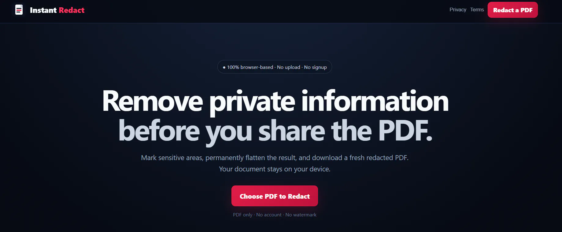 Instant Redact — Private PDF Redaction gallery image