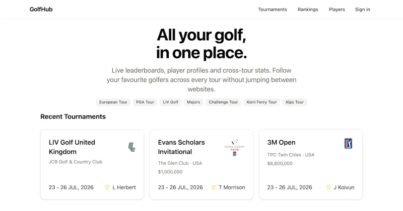 GolfHub screenshot 1
