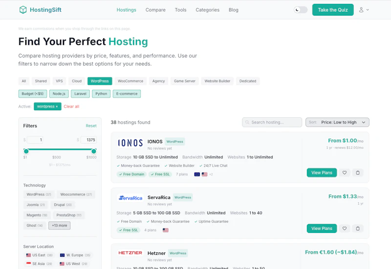 HostingSift screenshot 9
