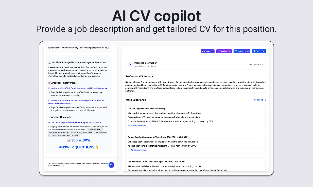 MyPitch.guru - CV, AI와의 모의 인터뷰, 트랙 응용 프로그램을 조정하십시오 미디어 3