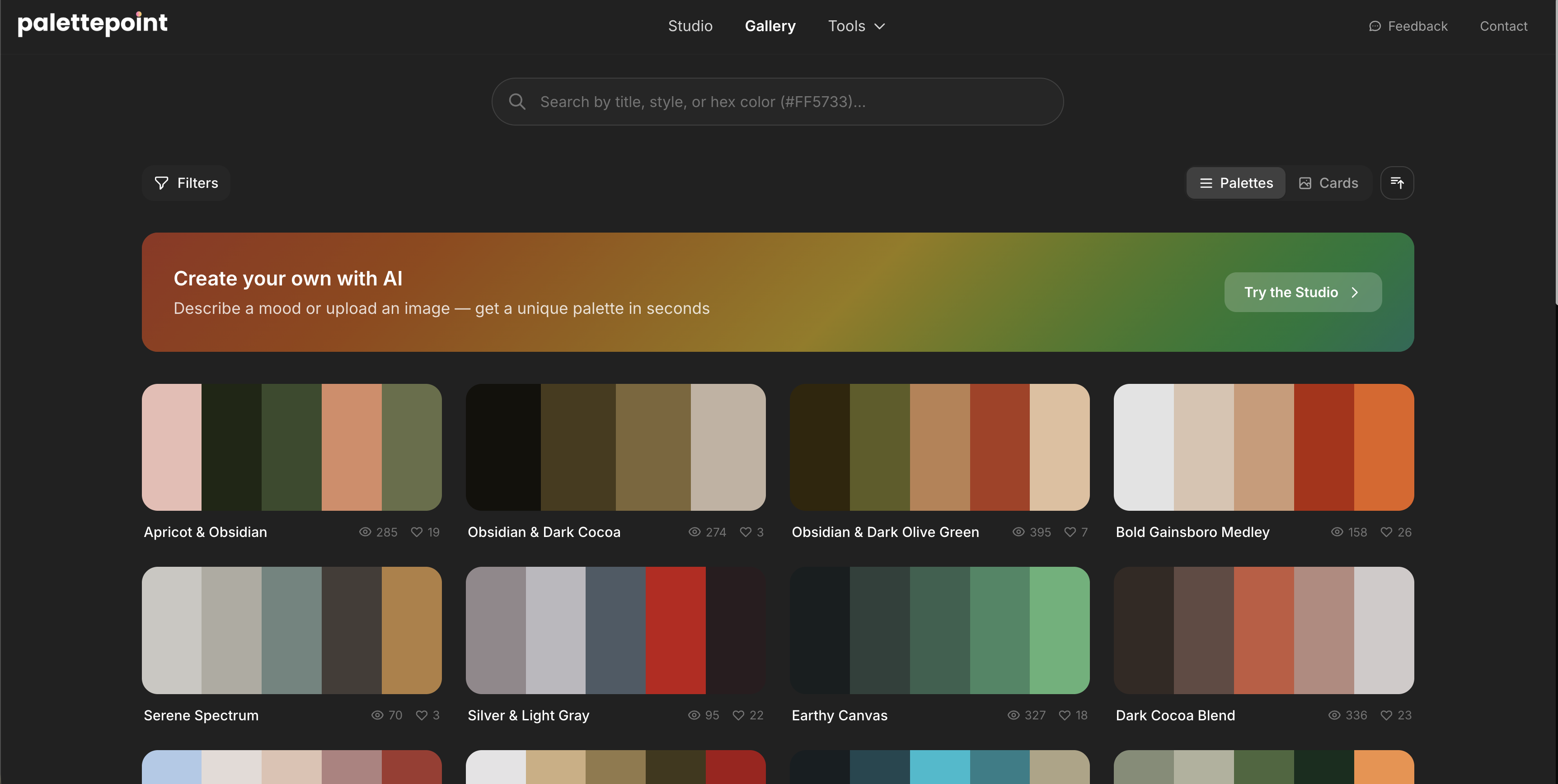 PalettePoint.com - Screenshot 4 showing product features and functionality