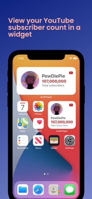 Subscriber Count Widget for iPhone - iOS 14 FREE