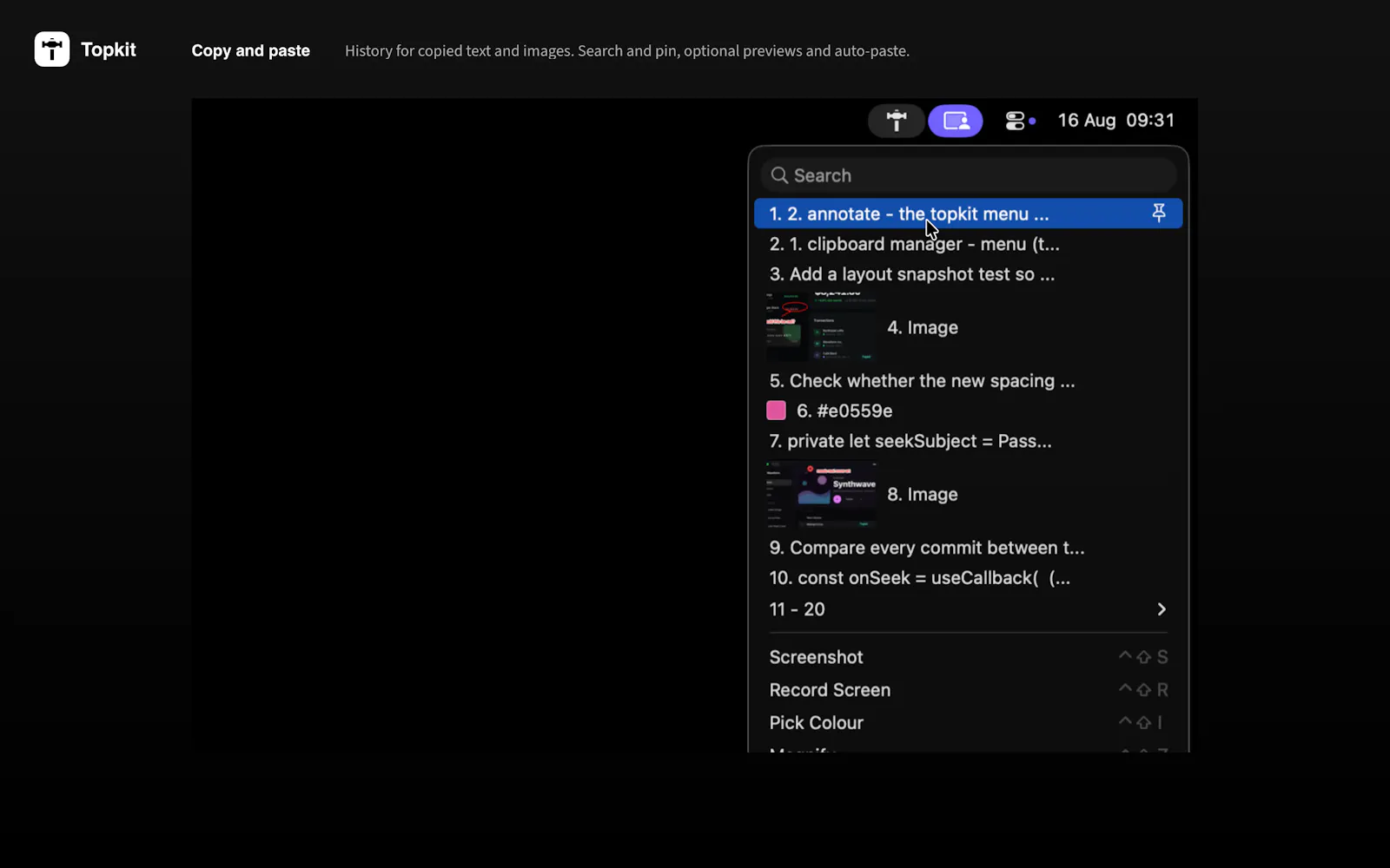 Topkit screenshot 2