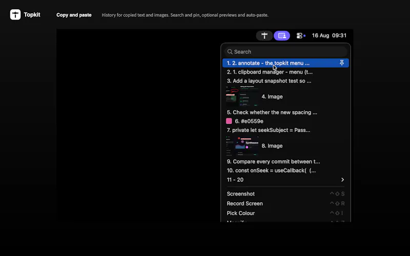 Topkit screenshot 2