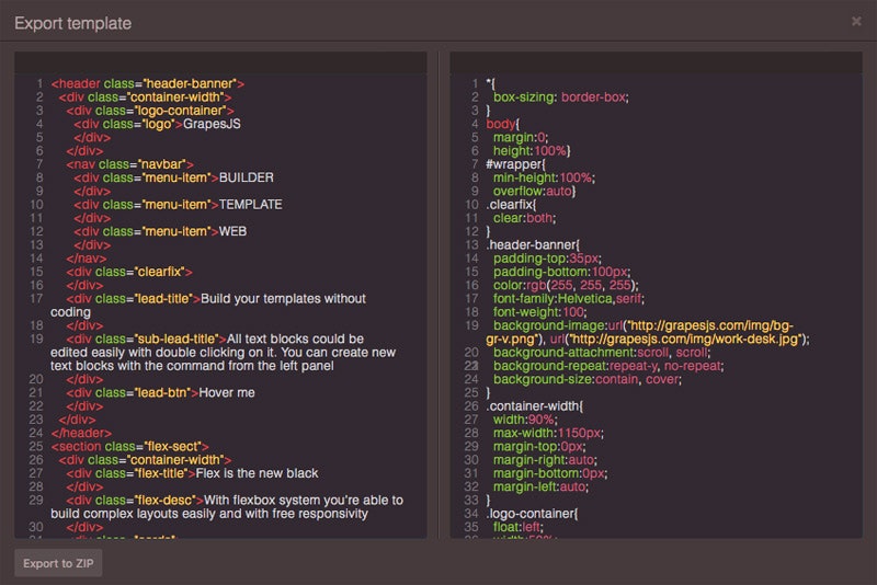 GrapesJS gallery image