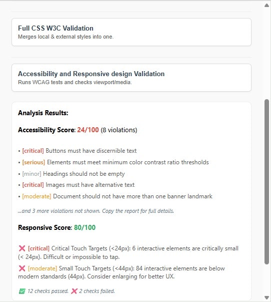 Page & IFrame Analyzer - Screenshot 3 showing product features and functionality