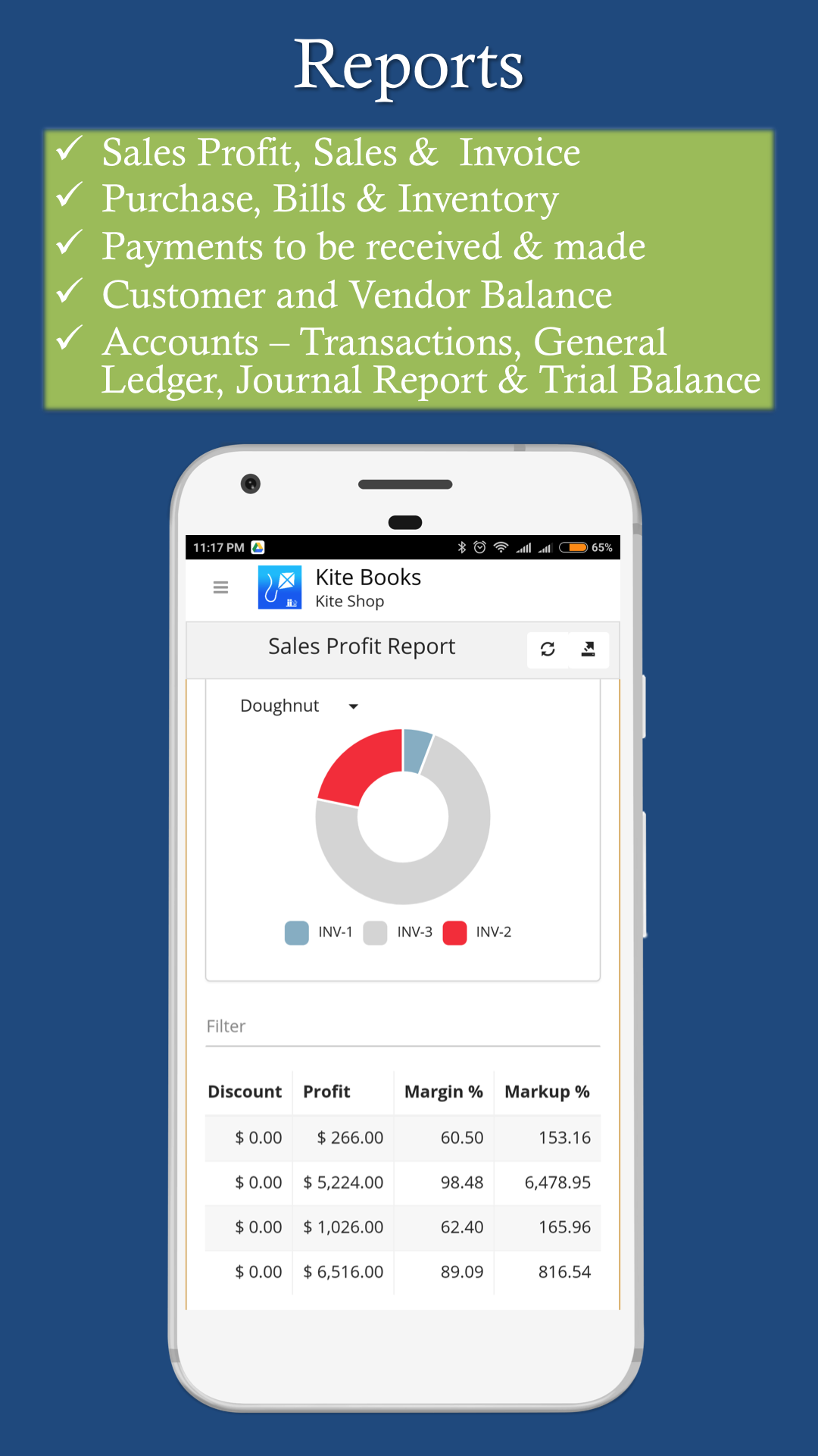 Kite Books : Invoice, Inventory and Accounting App gallery image